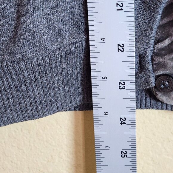 VTG Hollister Button Cardigan Sweater Womens small Gray Pockets Y2K Preppy - Picture 8 of 10